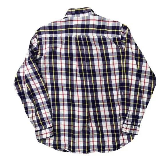 L.L. Bean Flannel Scotch Plaid Button Down Size Medium - Picture 2 of 6